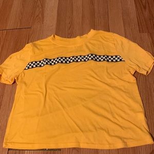 Yellow checkered girls T-shirt